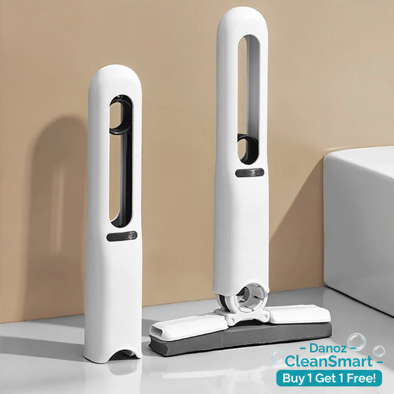 White and gray mini Mop cleaning tool on a beige background