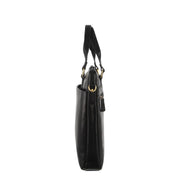 Pierre Cardin Leather Laptop Briefcase Business Bag - Black - danozdirect