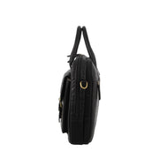 Pierre Cardin Leather Multi - Compartment Business Laptop Bag - Black - danozdirect