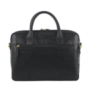 Pierre Cardin Leather Multi - Compartment Business Laptop Bag - Black - danozdirect