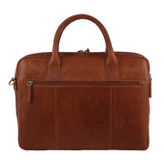 Pierre Cardin Leather Multi - Compartment Business Laptop Bag - Tan - danozdirect
