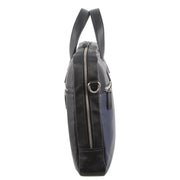 Pierre Cardin Mens Pebbled Leather Computer Laptop Bag Travel Overnight - Black - danozdirect
