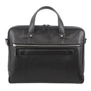 Pierre Cardin Mens Pebbled Leather Computer Laptop Bag Travel Overnight - Black - danozdirect
