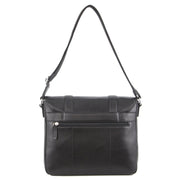 Pierre Cardin Pebbled Leather Computer Laptop Bag Overnight Satchel - Black - danozdirect