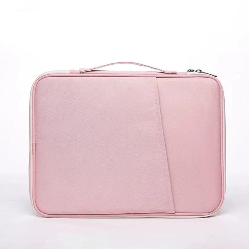Pink 360° Protective Laptop & Tablet Sleeve with Accessory Organizer - Water - Repellent Carrying Case - danozdirect