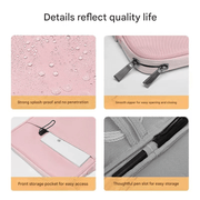 Pink 360° Protective Laptop & Tablet Sleeve with Accessory Organizer - Water - Repellent Carrying Case - danozdirect