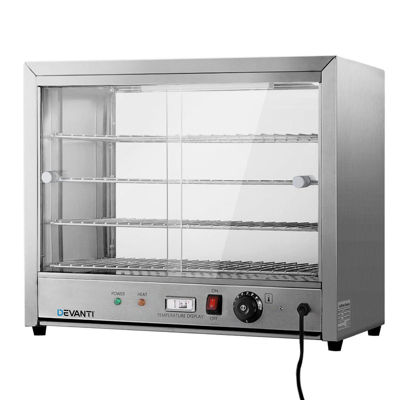 Present your culinary creations in style with Danoz Direct Devanti Commercial Food Warmer Hot Display Showcase Cabinet 64cm - danozdirect