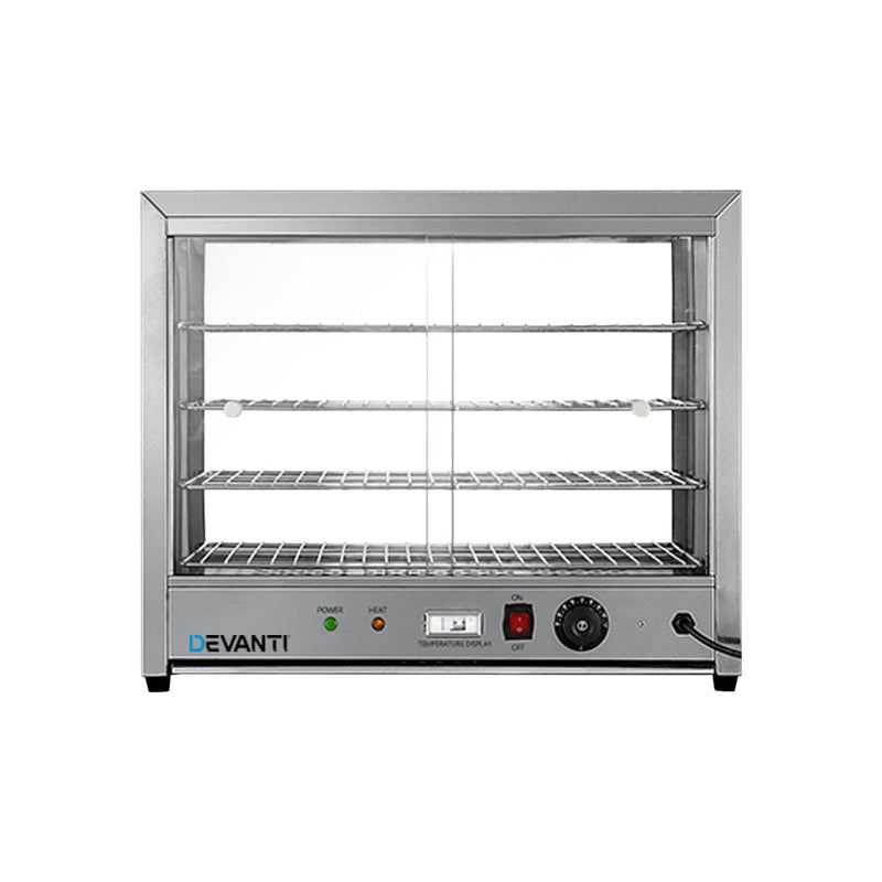 Present your culinary creations in style with Danoz Direct Devanti Commercial Food Warmer Hot Display Showcase Cabinet 64cm - danozdirect