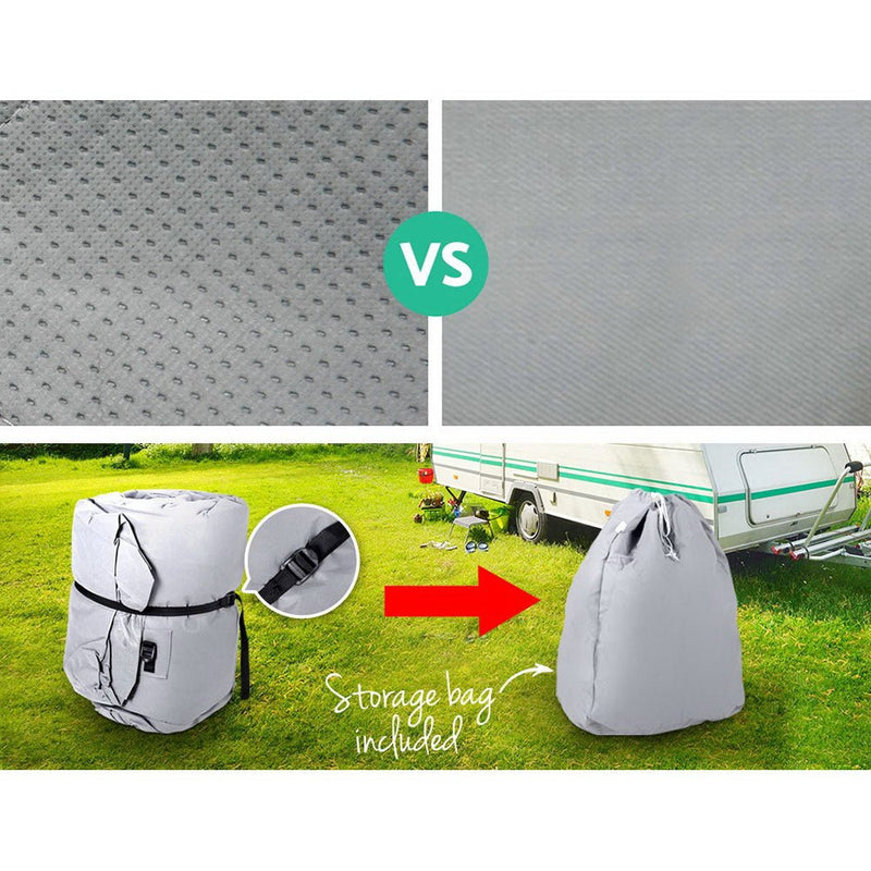 Protect your caravan or campervan with Danoz Direct Weisshorn Caravan Cover. Its 4 layers provide UV and water resistance - danozdirect