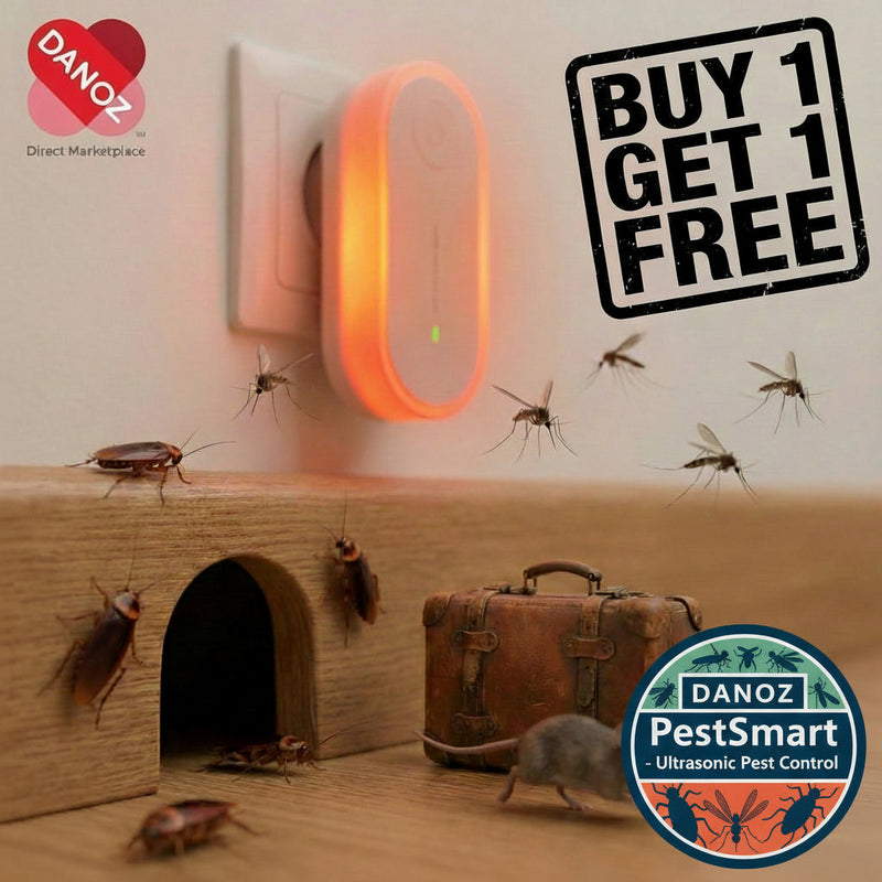 Protect your home effortlessly with Danoz Pests Ultrasonic Insect Repellent. Buy 1 Get 1 Free! - danozdirect