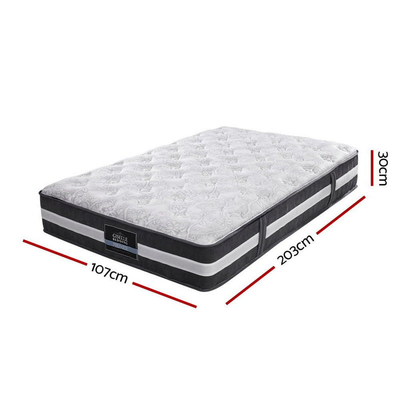 Relaxation and bliss with Danoz Direct Giselle Bedding 30cm Mattress. Featuring 400GSM Microfibre Bamboo Quilt Super King - danozdirect