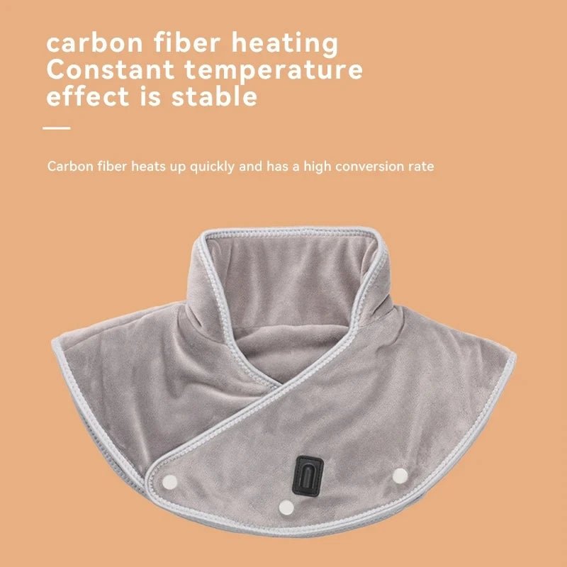 Relieve tension with Danoz Direct Electric Heating Shoulder Neck Pad Massager. USB - powered cervical brace wrap uses thermal compress - danozdirect
