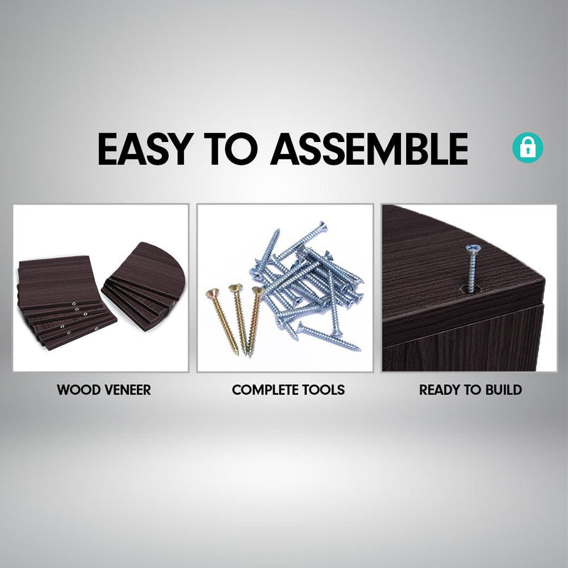 Sarantino 5 Tier Corner Wall Shelf Display Shelves Dvd Book Storage Rack Floating Mounted - Dark Brown - danozdirect