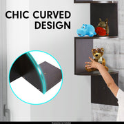 Sarantino 5 Tier Corner Wall Shelf Display Shelves Dvd Book Storage Rack Floating Mounted - Dark Brown - danozdirect