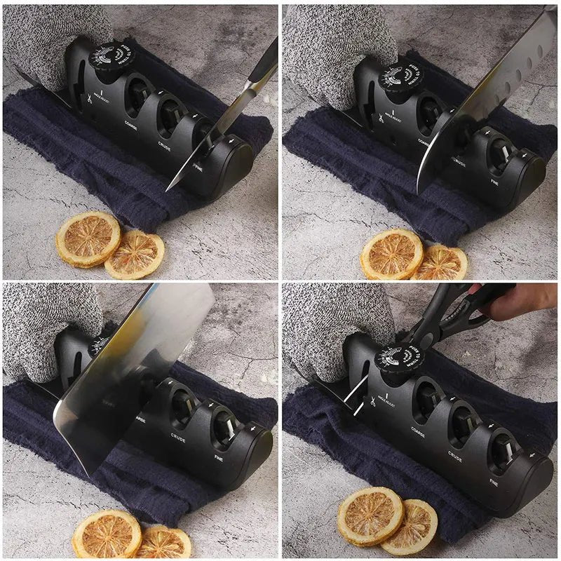 Sharpen any knife or scissors to perfection with Danoz Direct Knife Sharpener. With its 4 - stage system and angle adjustability - danozdirect