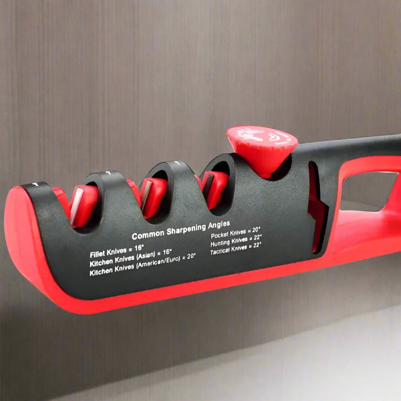 Sharpen any knife or scissors to perfection with Danoz Direct Knife Sharpener. With its 4 - stage system and angle adjustability - danozdirect