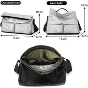 Silver Large Capacity Waterproof Tote Bag - Convertible Crossbody Messenger for Gym, Travel & Work - danozdirect
