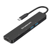 Simplecom CH547 USB - C 7 - in - 1 Multiport Adapter USB Hub HDMI Card Reader PD - danozdirect