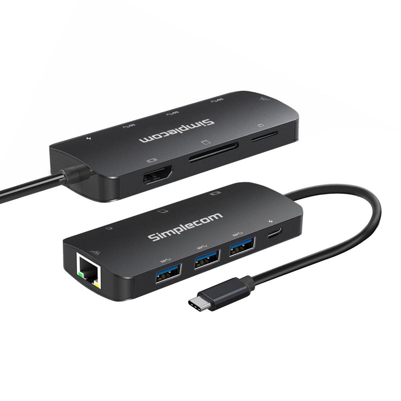 Simplecom CHT580 USB - C SuperSpeed 8 - in - 1 Multiport Hub Adapter HDMI 2.0 Docking Station - danozdirect