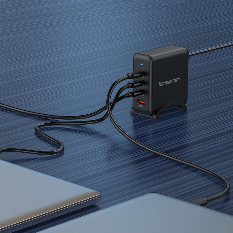 Simplecom CU400 4 - Port PD 100W GaN Fast Charger 3xUSB - C + USB - A for Phone Tablet Laptop - danozdirect