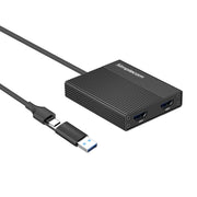 Simplecom DA369 USB 3.0 or USB - C to Dual 4K HDMI 2.0 Display Adapter for 2x 4K@60Hz Extended Screens - danozdirect