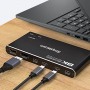 Simplecom KM470 2 - Port USB - C KVM Switch 8K Docking Station HDMI 2.1 DP for Laptop Tablet - danozdirect