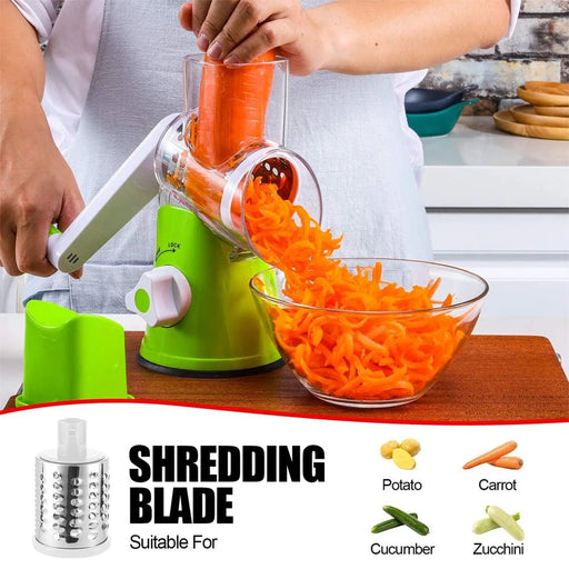 Simplify meal prep with Danoz Kitchen Manual Rotary Grater. This versatile tool effortlessly slices, grates, and chops vegetables, potatoes, and more - danozdirect