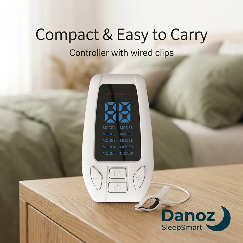 🌙 Danoz SleepSmart | Rechargeable Ear-Clip Device | Digital Display | Adjustable Settings | Compact White Design | Free Postage!