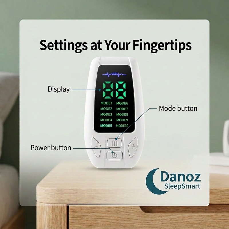 🌙 Danoz SleepSmart | Rechargeable Ear-Clip Device | Digital Display | Adjustable Settings | Compact White Design | Free Postage!