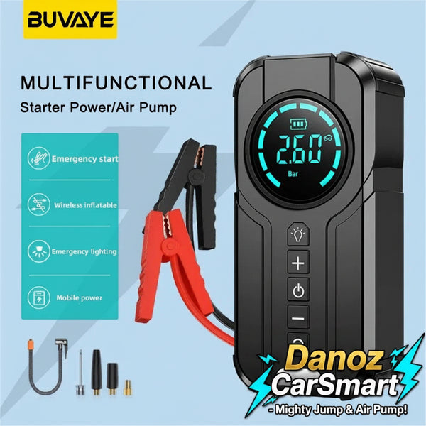 Take charge with the Exclusive Danoz Car Mighty Jump/Pump Starter and Air Pump! Never get stranded with a dead battery or flat tire again! + Charge any other Device! - danozdirect