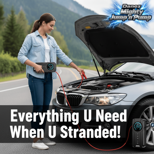 Take charge with the Exclusive Danoz Car Mighty Jump/Pump Starter and Air Pump! Never get stranded with a dead battery or flat tire again! + Charge any other Device! - danozdirect