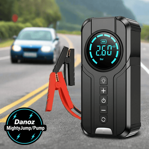 Take charge with the Exclusive Danoz Car Mighty Jump/Pump Starter and Air Pump! Never get stranded with a dead battery or flat tire again! + Charge any other Device! - danozdirect