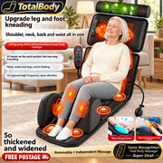 TotalBody massager in a living room with a product-shaped logo