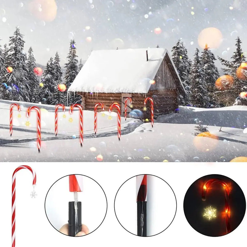 Transform your garden into a festive wonderland with Danoz charming 8 - piece solar - powered cane light set - danozdirect