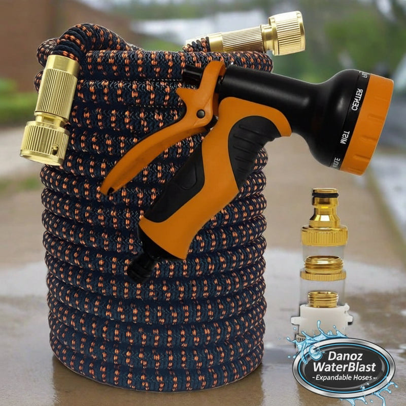 Transform your gardening and car washing experience with WaterBlast Expandable Hoses from Danoz, Offering, 7.5 - 30 Meters. 3 Years warranty + Free postage!