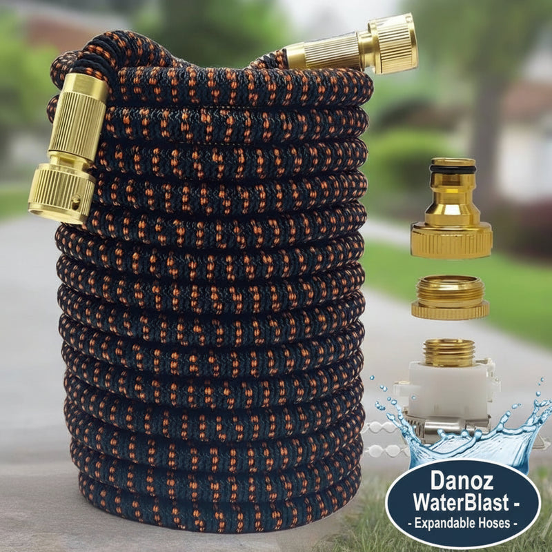 Transform your gardening and car washing experience with WaterBlast Expandable Hoses from Danoz, Offering, 7.5 - 30 Meters. 3 Years warranty + Free postage!