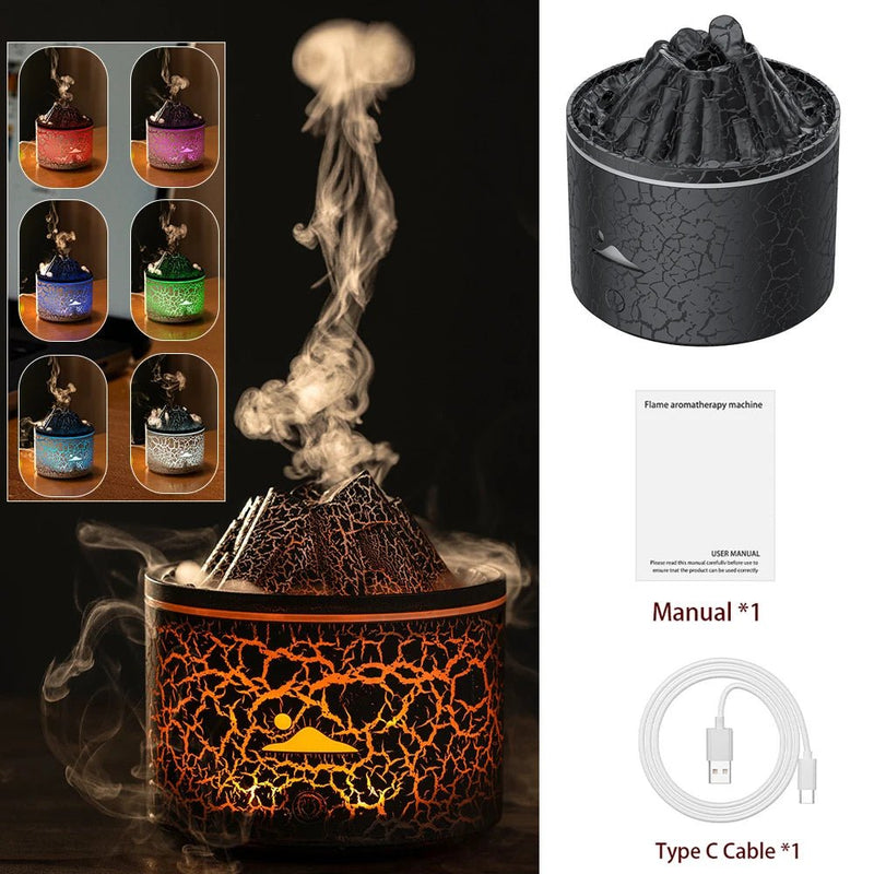 Transform your home into a soothing oasis with the Danoz Direct Exclusive Volcano Fire Flame Air Humidifier! - danozdirect
