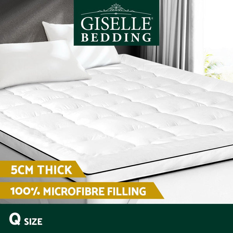 Transform your sleep with Danoz Direct Giselle Bedding Mattress Topper Pillowtop! Designed for Queen size beds - danozdirect