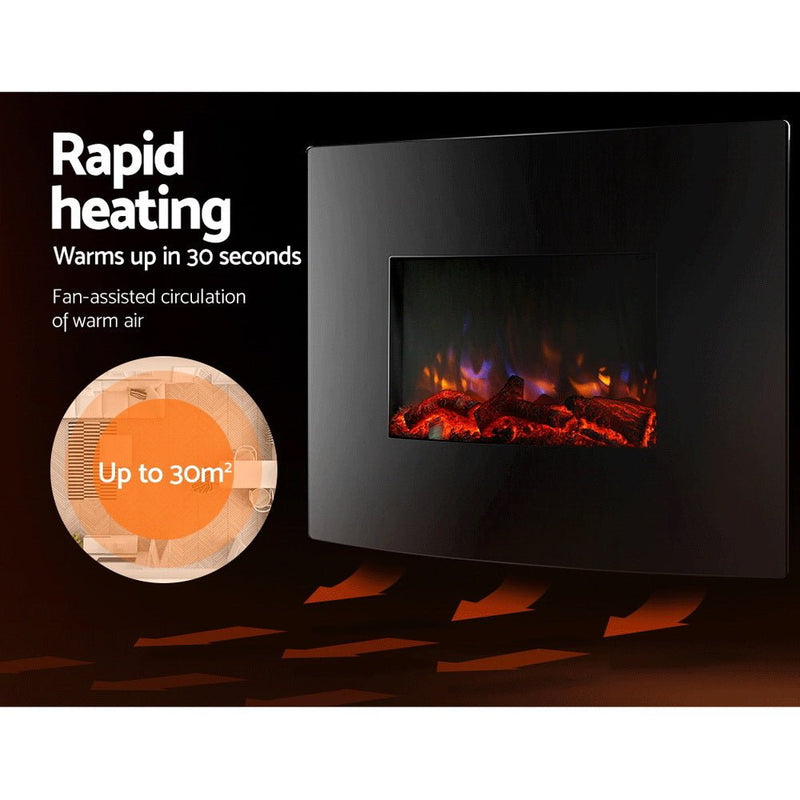Transform your space with our Danoz Direct - Devanti Electric Fireplace Fire Heater 2000W! - danozdirect