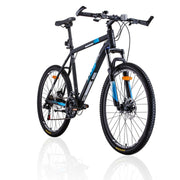Trinx MTB Mens Mountain Bike 26 inch Shimano Gear 21 - Speed [Colour: Matt Black White/Blue] [Size Of Frame: 21 inches] - danozdirect