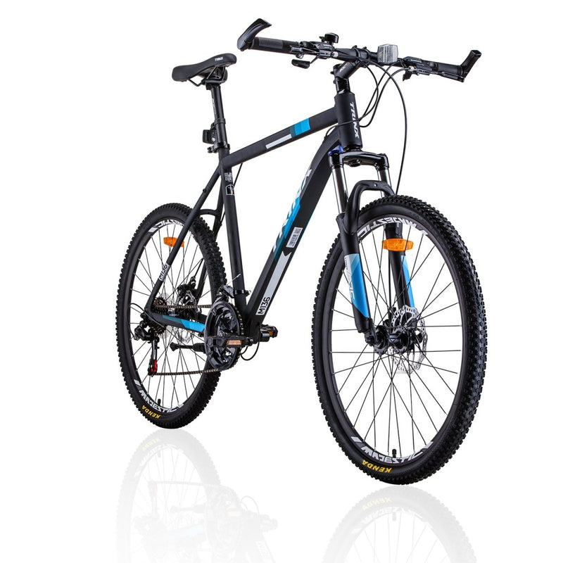 Trinx MTB Mens Mountain Bike 26 inch Shimano Gear 21 - Speed [Colour: Matt Black White/Blue] [Size Of Frame: 21 inches] - danozdirect