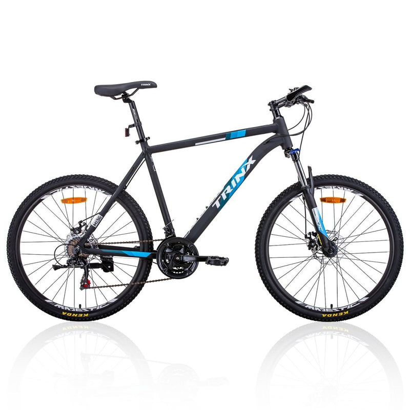 Trinx MTB Mens Mountain Bike 26 inch Shimano Gear 21 - Speed [Colour: Matt Black White/Blue] [Size Of Frame: 21 inches] - danozdirect