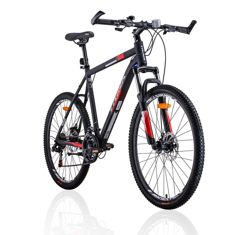 Trinx MTB Mens Mountain Bike 26 inch Shimano Gear 21 - Speed [Colour: Matt Black White/Red] [Size Of Frame: 19 inches] - danozdirect