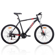 Trinx MTB Mens Mountain Bike 26 inch Shimano Gear 21 - Speed [Colour: Matt Black White/Red] [Size Of Frame: 19 inches] - danozdirect
