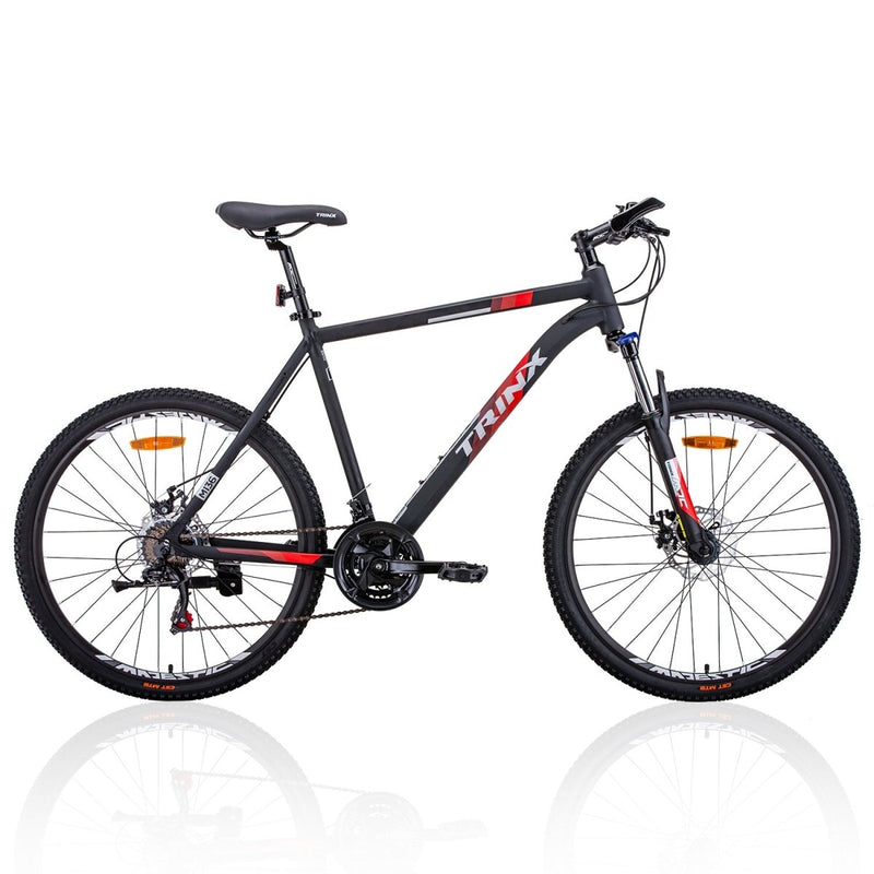Trinx MTB Mens Mountain Bike 26 inch Shimano Gear 21 - Speed [Colour: Matt Black White/Red] [Size Of Frame: 21 inches] - danozdirect