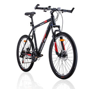 Trinx MTB Mens Mountain Bike 26 inch Shimano Gear 21 - Speed [Colour: Matt Black White/Red] [Size Of Frame: 21 inches] - danozdirect