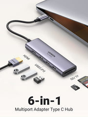 UGREEN 60383 Premium 6 - in - 1 USB - C Hub - danozdirect