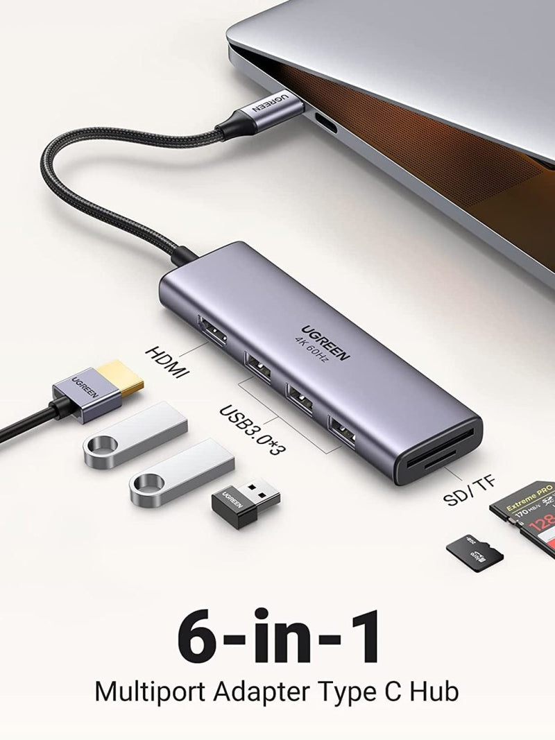 UGREEN 60383 Premium 6 - in - 1 USB - C Hub - danozdirect