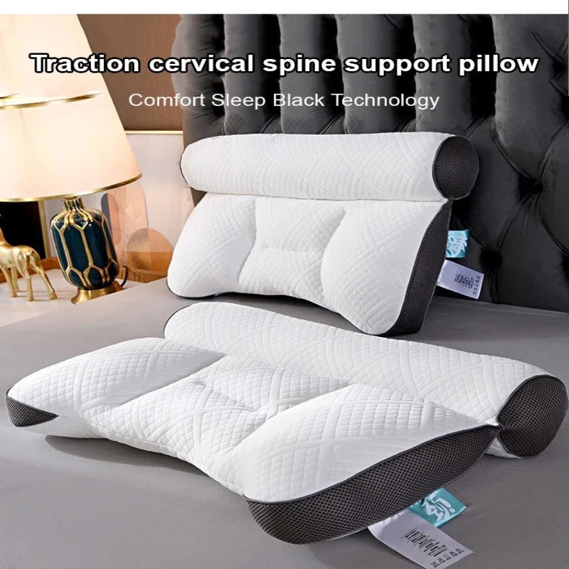 Ultimate comfort with Danoz Direct's Cervical Traction Care Pillow! Designed to alleviate neck pain and promote better sleep - danozdirect
