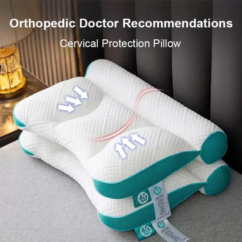 Ultimate comfort with Danoz Direct's Cervical Traction Care Pillow! Designed to alleviate neck pain and promote better sleep - danozdirect